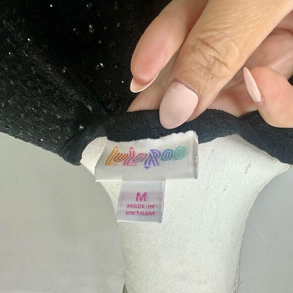 LuLaRoe Carly Swing dress black sequin pocket high low midlength Size M NWT - Picture 10 of 12